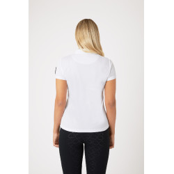 Funktionelles Damen-Kurzarm-Poloshirt Denise Horze Weiß Wei&amp;amp;amp;amp;amp;amp;szlig;