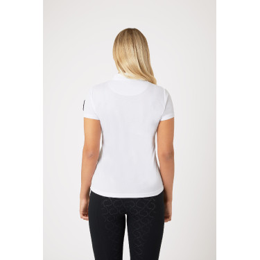 Funktionelles Damen-Kurzarm-Poloshirt Denise Horze Weiß Wei&amp;amp;amp;amp;amp;amp;szlig;
