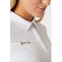 Funktionelles Damen-Kurzarm-Poloshirt Denise Horze Weiß Wei&amp;amp;amp;amp;amp;amp;szlig;