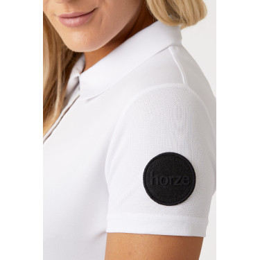Funktionelles Damen-Kurzarm-Poloshirt Denise Horze Weiß Wei&amp;amp;amp;amp;amp;amp;szlig;
