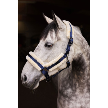 Marquess Halfter mit Kunstfellfutter Horze Dunkelmarineblau