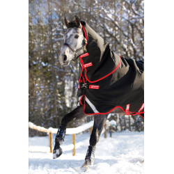 Pferdedecke Horseware Rambo Supreme Turnout Vari-layer 1680D 450g Schwarz / Rot