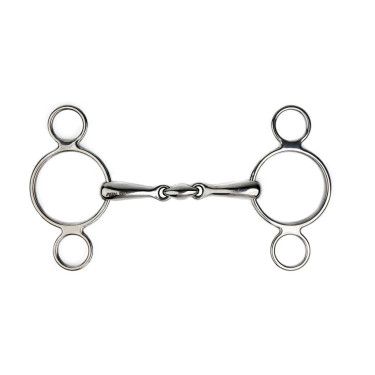 Verstellbares Gebiss Metalab 3 Ringe doppelt gebrochen