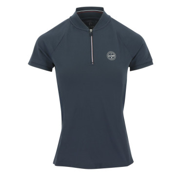 Poloshirt Equithème Emma Kurzarm Marineblau