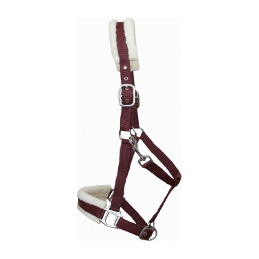 Licol mouton T de T synthétique Bordeaux / naturel Licol mouton T de T synthétique Bordeaux / naturel