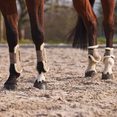 Lammfell-Gamaschen Horze Windsor Hellbraun
