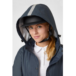 Langer Regenmantel Horze Hazel Damen mit Schlitzen Dunkelmarineblau Langer Regenmantel Horze Hazel Damen mit Schlitzen Dunkelmarineblau