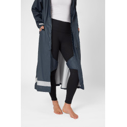Langer Regenmantel Horze Hazel Damen mit Schlitzen Dunkelmarineblau