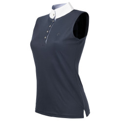 Polo Equithème Mesh Colours SM Marine / Blau / Weiß
