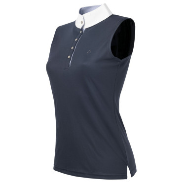 Polo Equithème Mesh Colours SM Marine / Blau / Weiß