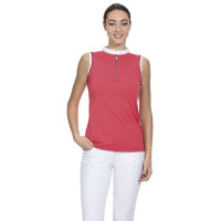 Damen-Poloshirt Equithème Smoff ärmellos Fuchsie Rosa