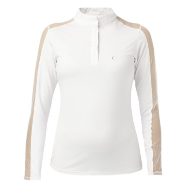 Polo Equithème Peking Langarm Weiß Weiß Polo Equithème Peking Langarm Weiß Weiß