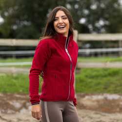Fleecejacke Equithème Lena Kirsche Rot