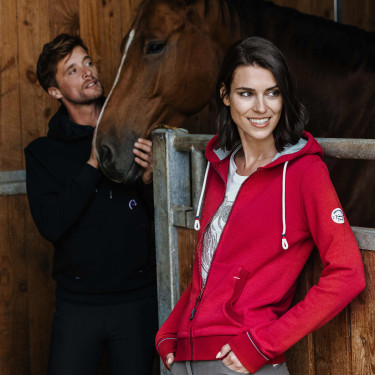 Reißverschluss-Sweatshirt Equithème Courtney Kirsche