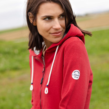 Reißverschluss-Sweatshirt Equithème Courtney Kirsche Rot