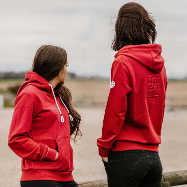 Reißverschluss-Sweatshirt Equithème Courtney Kirsche Rot