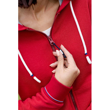Reißverschluss-Sweatshirt Equithème Courtney Kirsche Rot