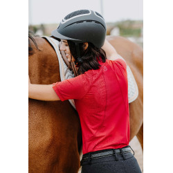Poloshirt Equithème Emma Kurzarm Kirsche Rot