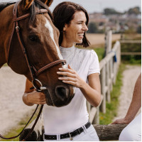Equithème Vilamoura Kurzarm-Poloshirt Weiß