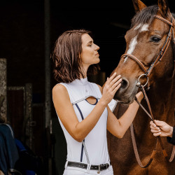 Ärmelloses Polo Equithème Puebla Weiß / Grau Weiß