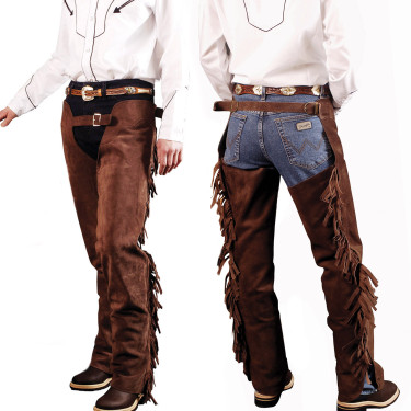 Lakota Western-Chaps aus Wildleder mit Fransen Braun Lakota Western-Chaps aus Wildleder mit Fransen Braun