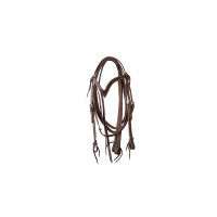 Bridon western Lakota avec rênes Marron foncé