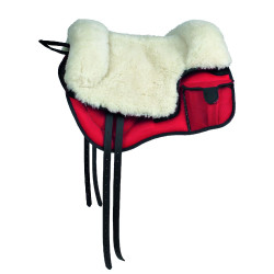 Reitpad mit Tasche Umbria Equitazione Sitz aus Wolle Rot