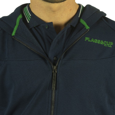 Herren-Kapuzenjacke Mako Flags & Cup Marineblau