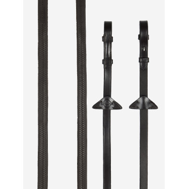 Rênes en caoutchouc LeMieux Marron / argent