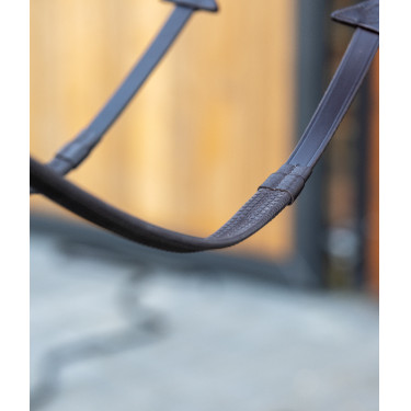 Rênes en caoutchouc LeMieux Marron / argent