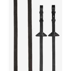 Rênes en caoutchouc souple LeMieux Marron / argent