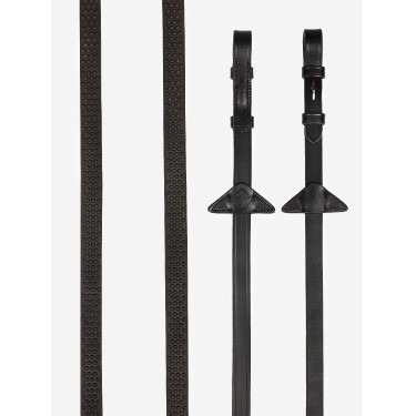 Rênes en caoutchouc souple LeMieux Marron / argent