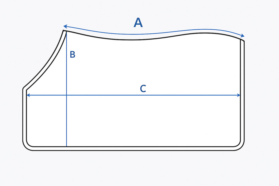 Abbildung der Größentabelle für Ponydecke Kingsland