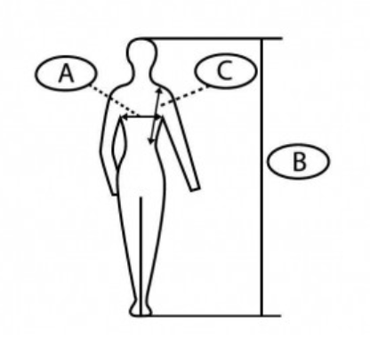 Abbildung der Größentabelle für Airbag-Weste Reiten Spark