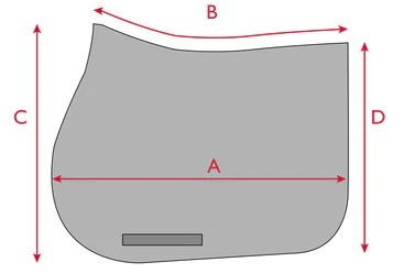 Abbildung der Größentabelle für Satteldecke Tommy Hilfiger Equestrian