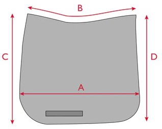 Abbildung der Größentabelle für Dressur-Schabracke Tommy Hilfiger Equestrian