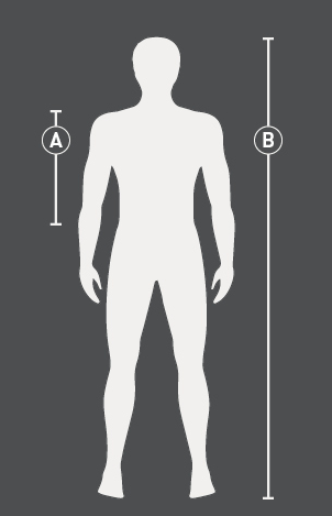 Abbildung der Größentabelle für Schutzweste Reiten Swing