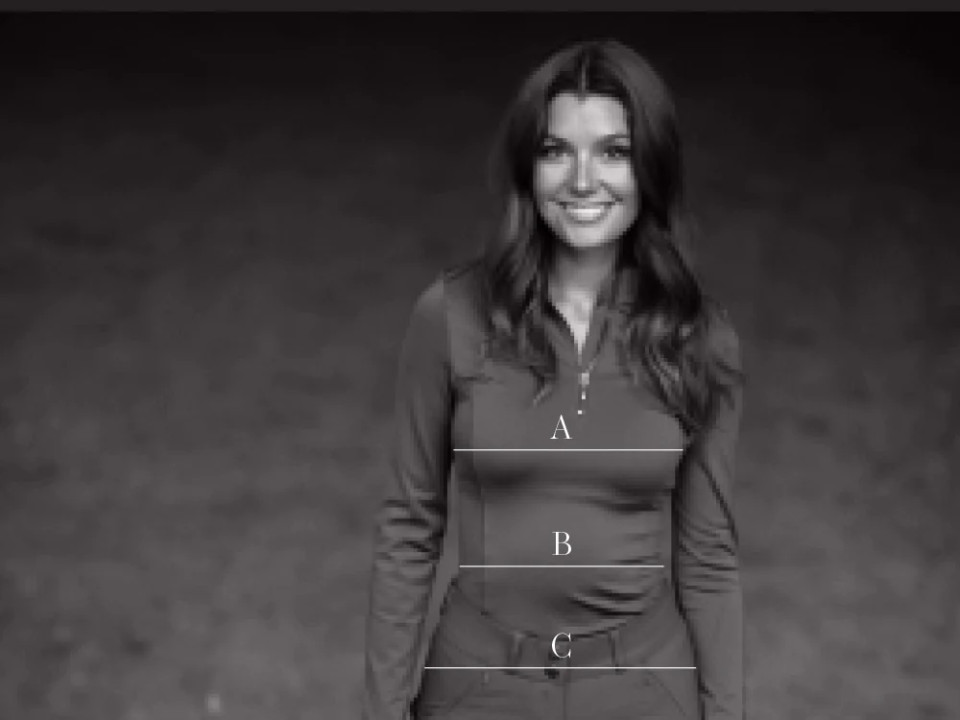 Abbildung der Größentabelle für Polos, T-Shirts und Hemden Equestrian Stockholm
