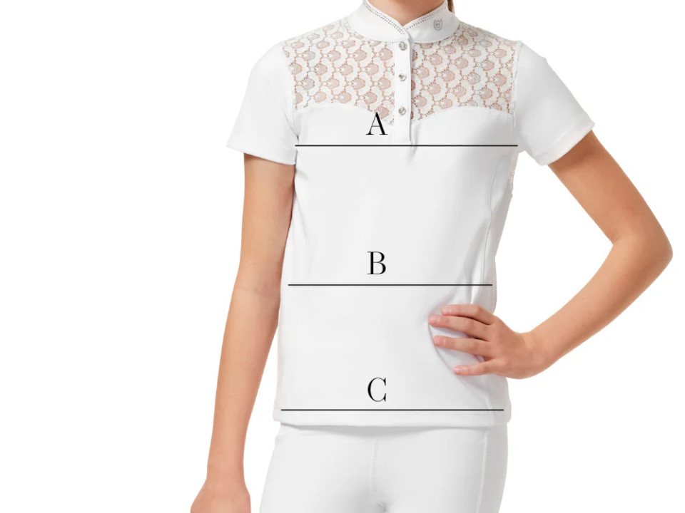 Abbildung der Größentabelle für Polos, T-Shirts und Hemden Equestrian Stockholm