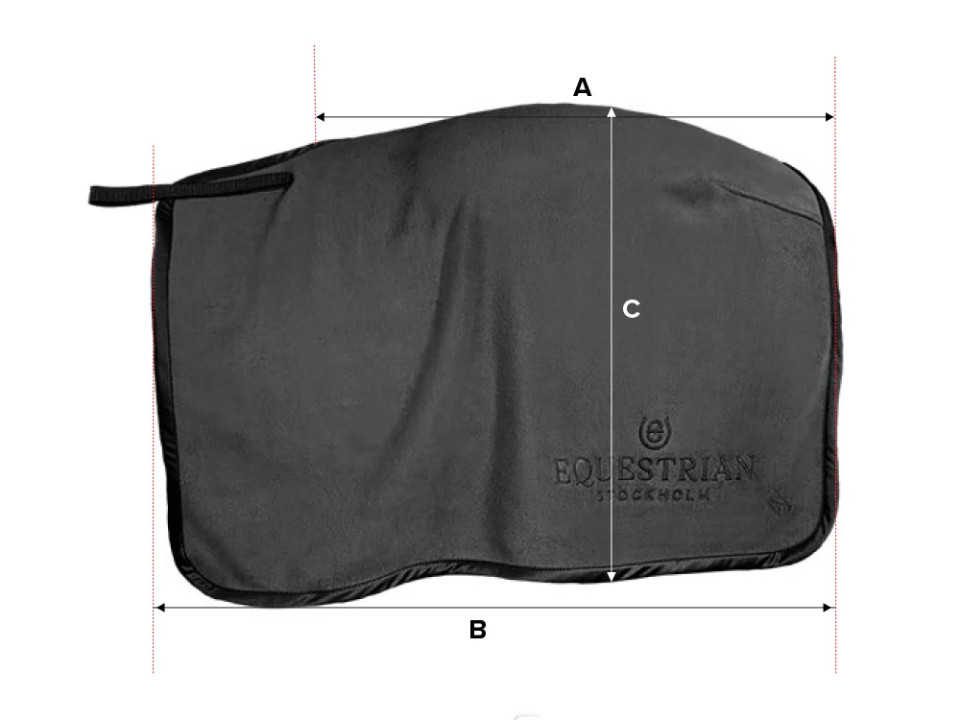 Abbildung der Größentabelle für Pferdedecke Equestrian Stockholm