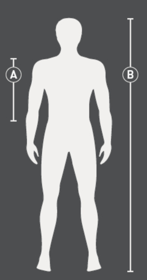 Abbildung der Größentabelle für Schutzweste Reiten Swing